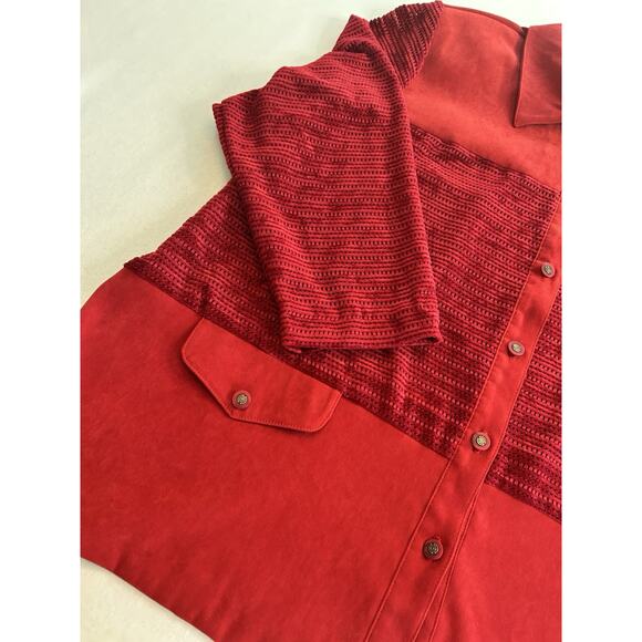 Vintage Jolibel‎ Red Button Up Woven Shirt Jacket Size 24 Canada - Picture 4 of 9